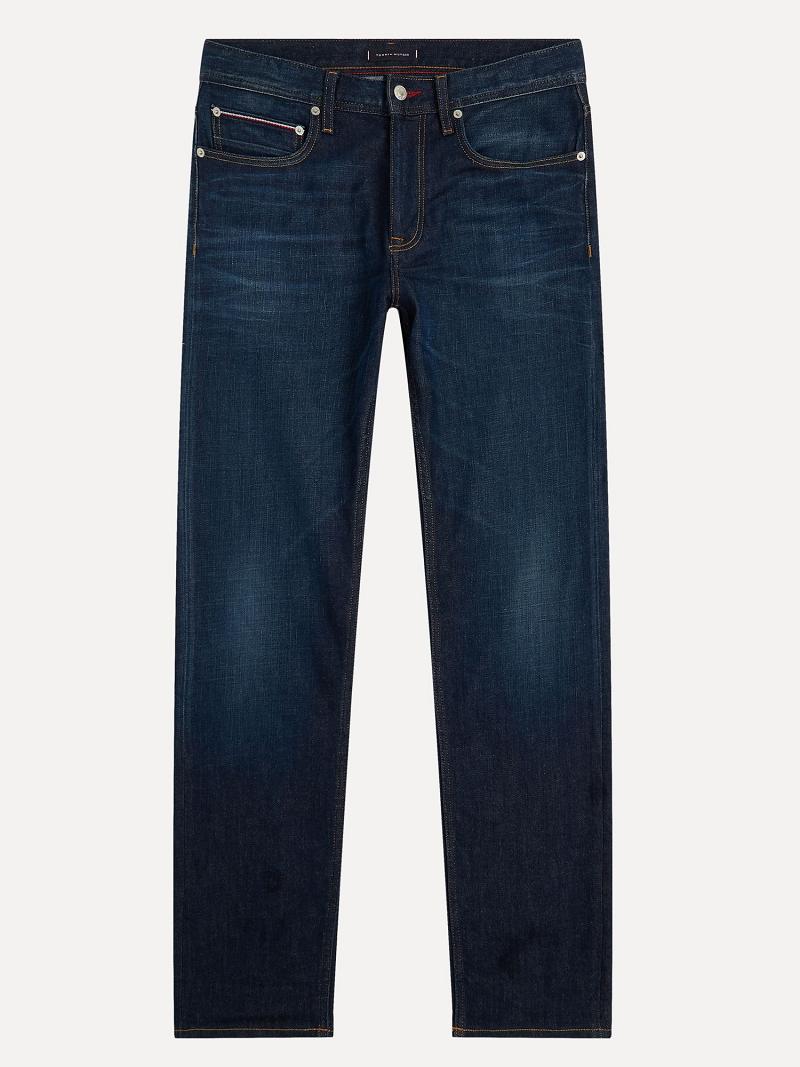 Blue Tommy Hilfiger Big and tall regular fit dark wash Jeans | NZ_M31357