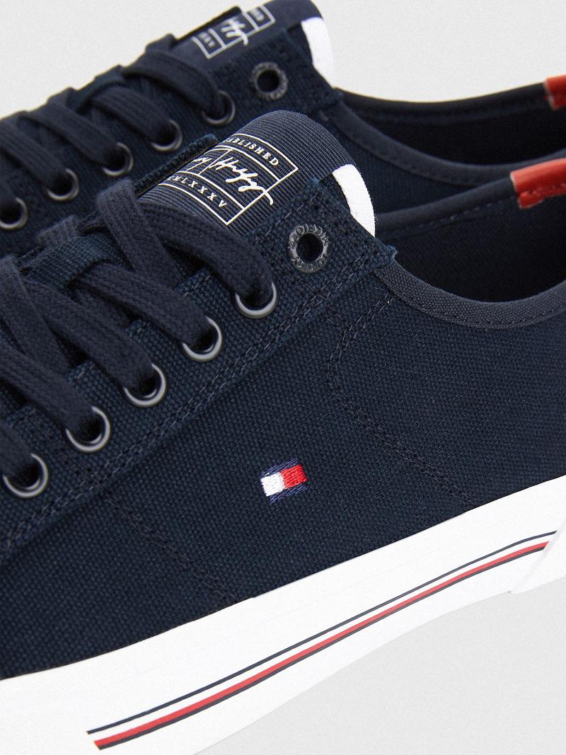 Blue Tommy Hilfiger Canvas Casual Shoes | NZ_M31655