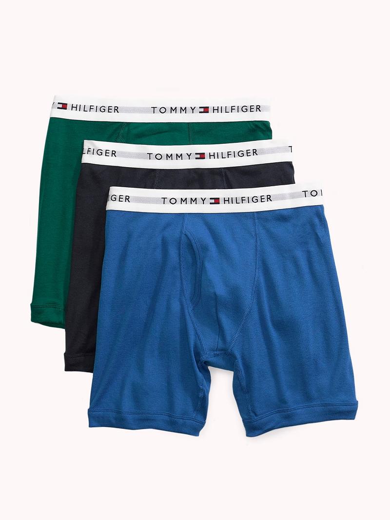 Blue Tommy Hilfiger Classic cotton boxer brief 3pk Boxer Briefs | NZ_M31573