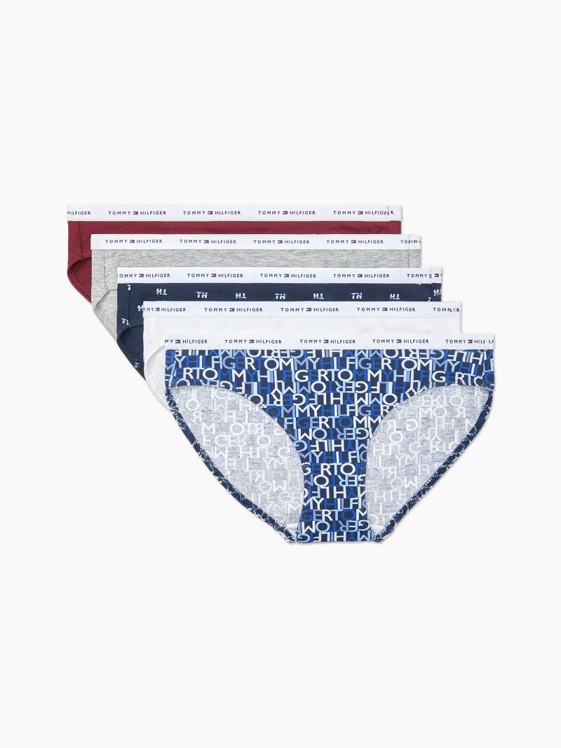 Blue Tommy Hilfiger Cotton Classic 5PK Bikinis | NZ_W21539