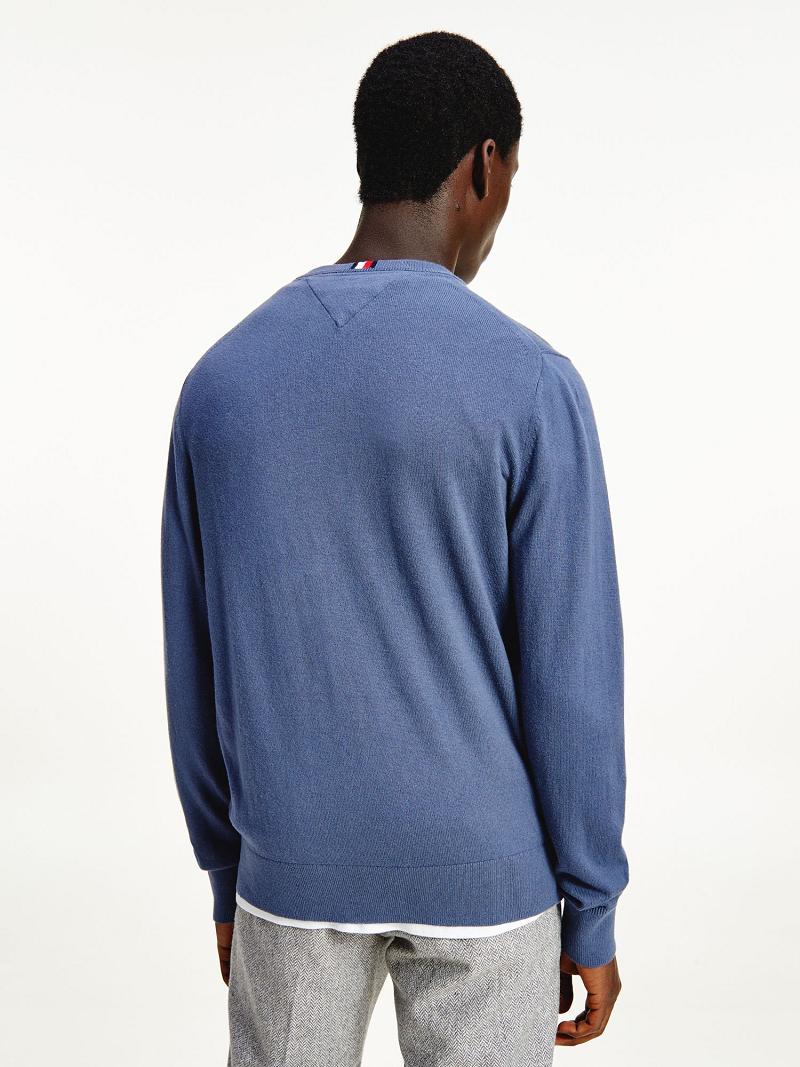 Blue Tommy Hilfiger Cotton cashmere crewneck Sweaters | NZ_M31155