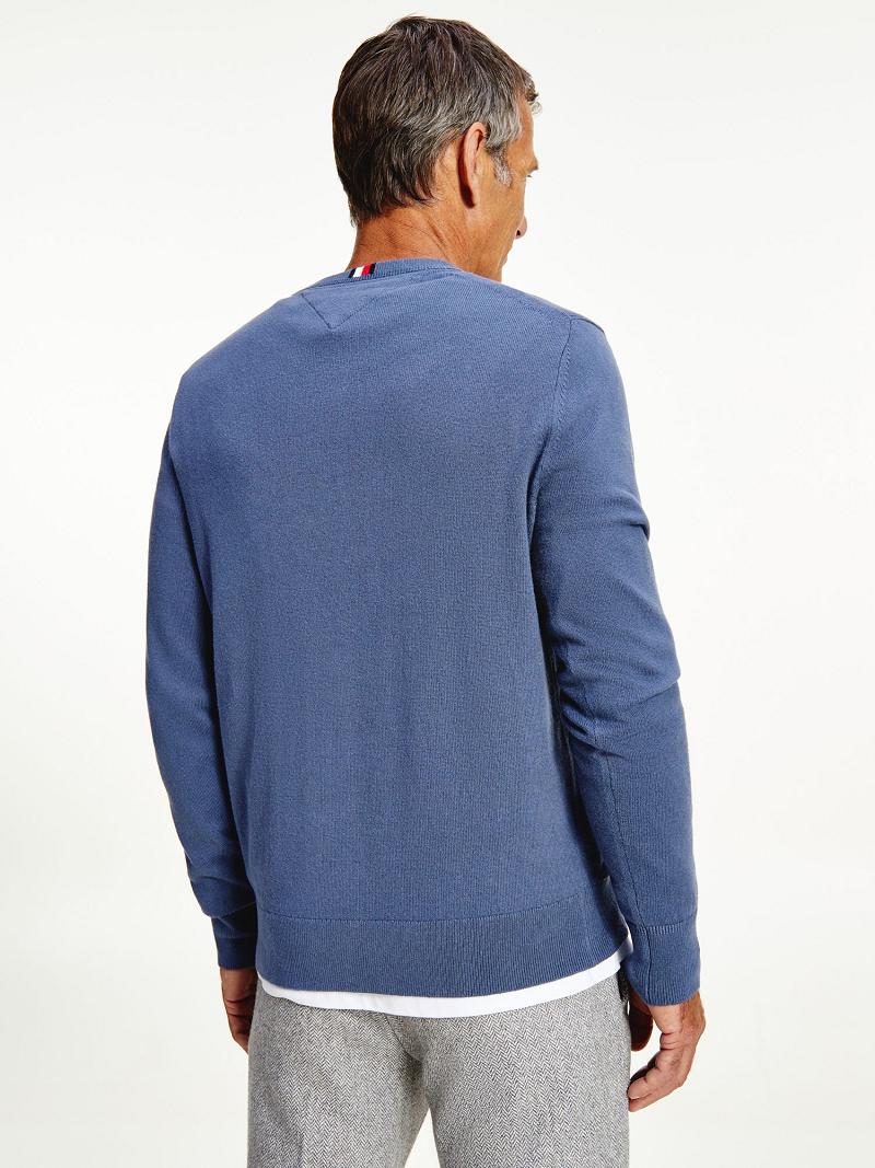 Blue Tommy Hilfiger Cotton cashmere crewneck Sweaters | NZ_M31155