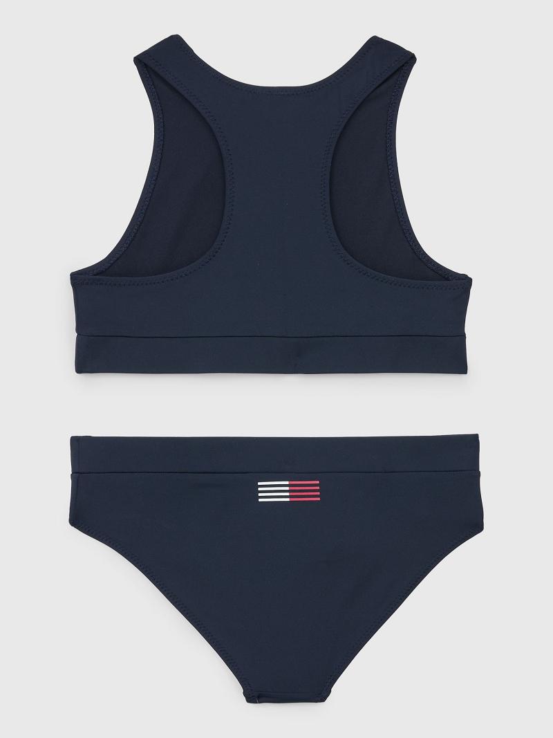 Blue Tommy Hilfiger Crop Top Set Swimwear | NZ_G1218