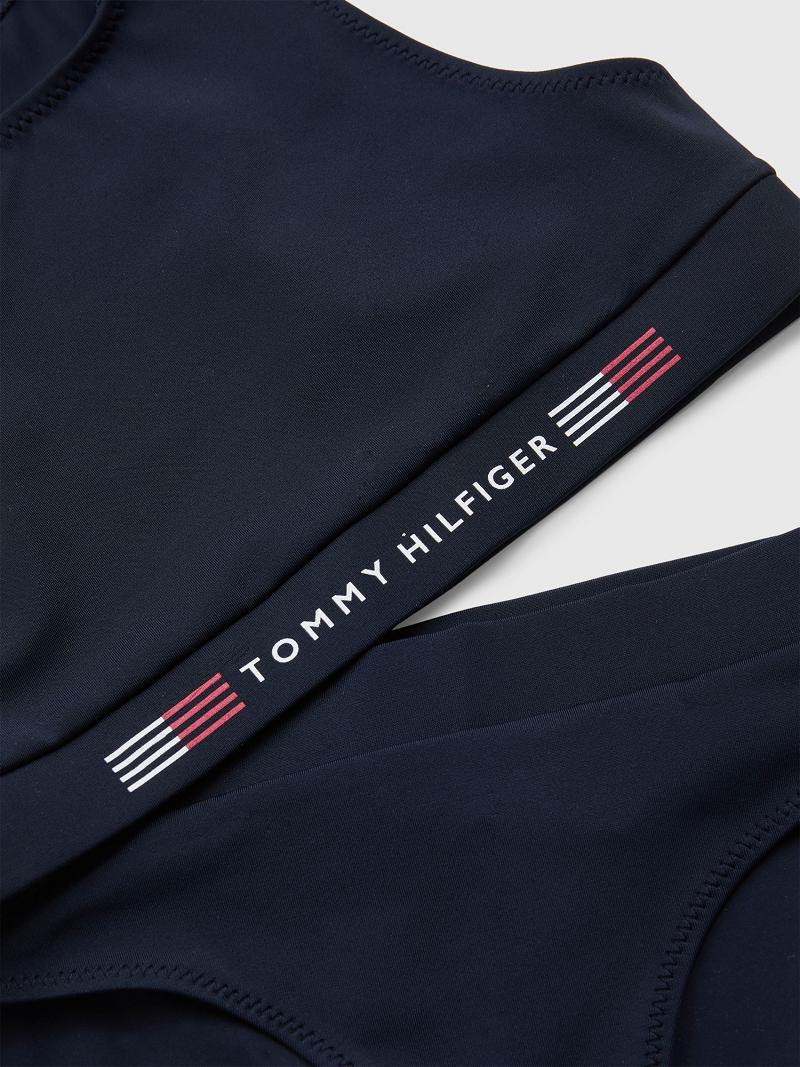 Blue Tommy Hilfiger Crop Top Set Swimwear | NZ_G1218