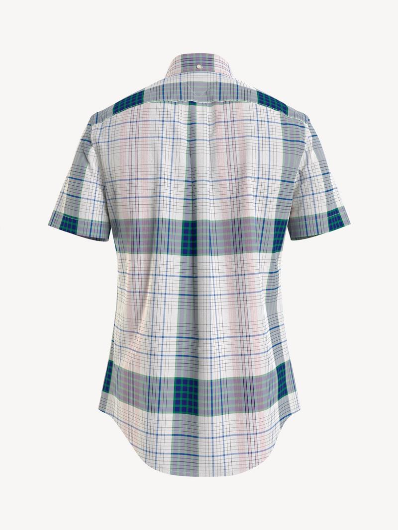 Blue Tommy Hilfiger Custom fit plaid poplin Shirts | NZ_M31255