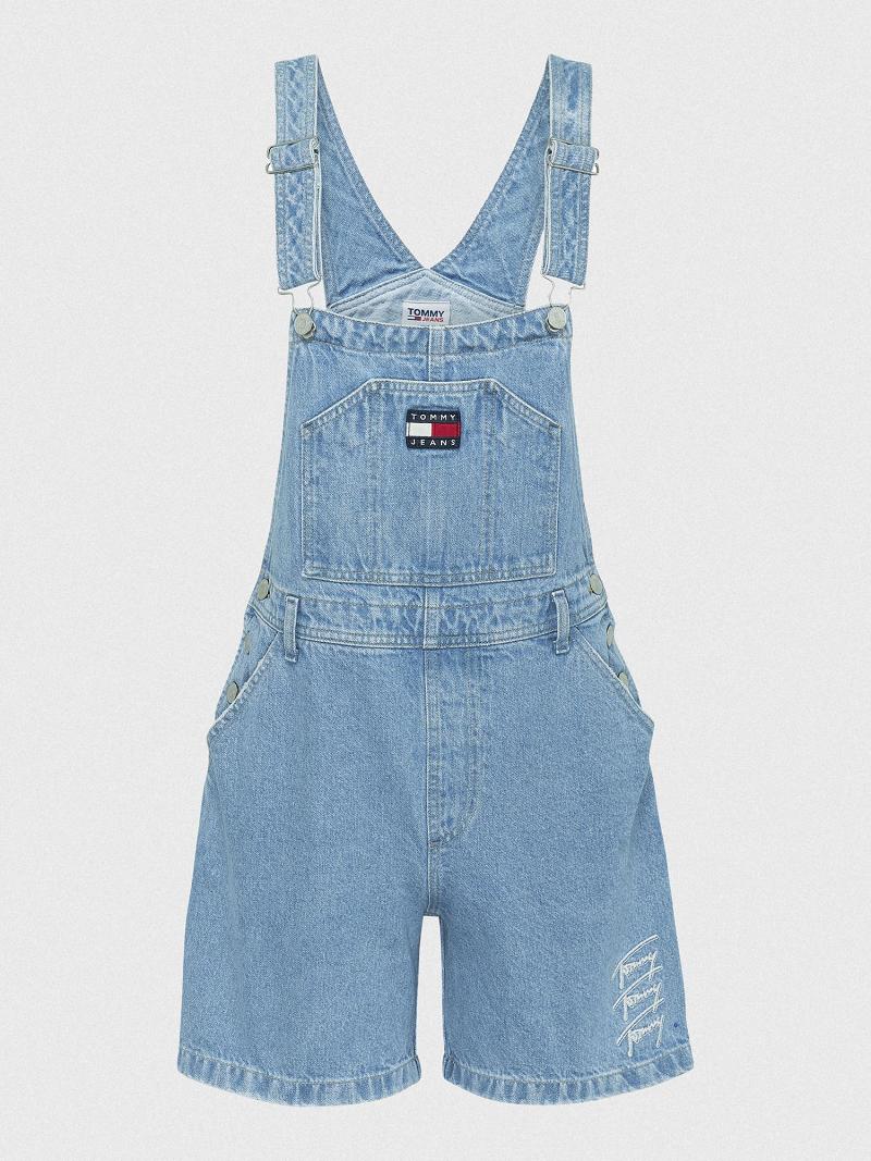 Blue Tommy Hilfiger Denim Overall Short Skirts | NZ_W21325