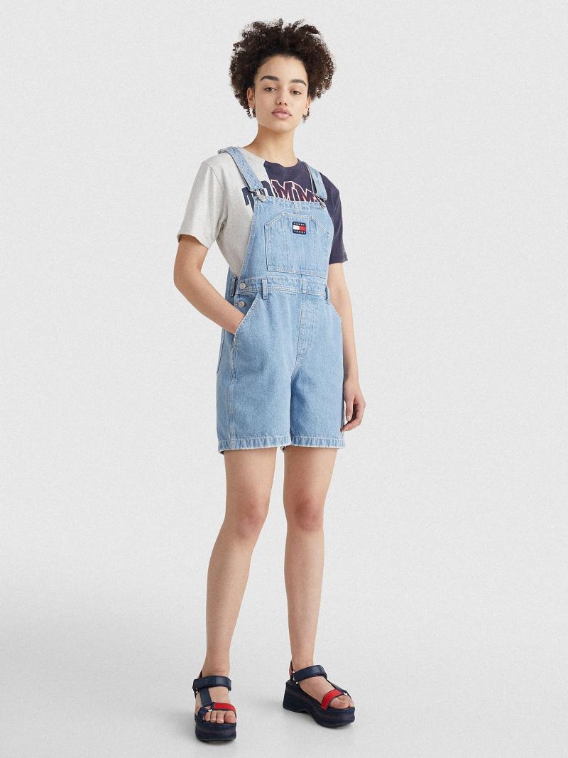 Blue Tommy Hilfiger Denim Overall Short Skirts | NZ_W21325