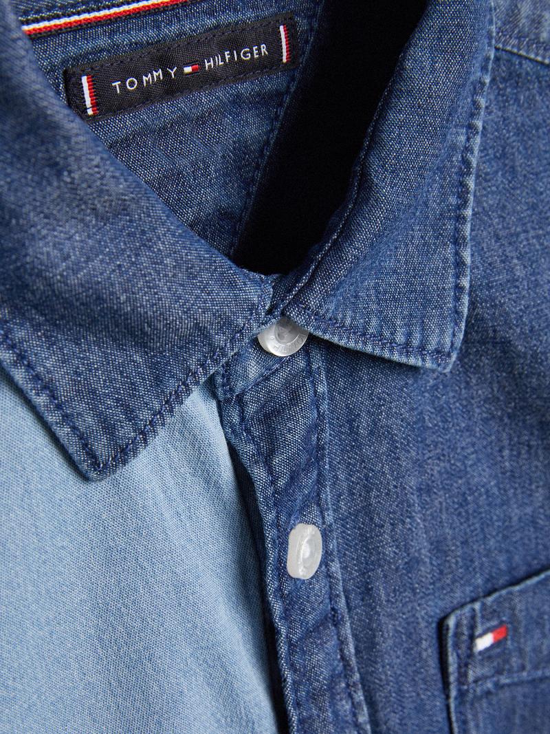 Blue Tommy Hilfiger Denim Shirts | NZ_B2078