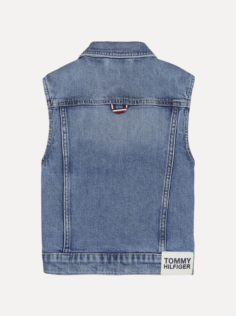 Blue Tommy Hilfiger Denim Vest Jackets | NZ_G1111