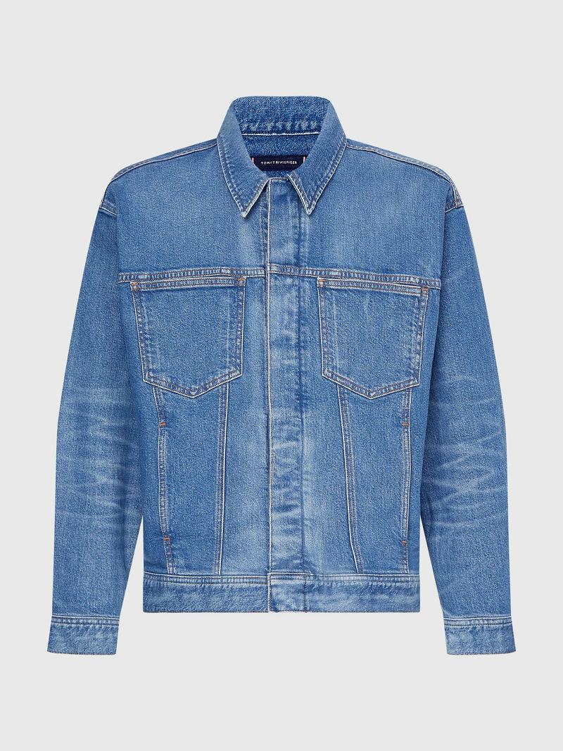 Blue Tommy Hilfiger Denim trucker Jackets | NZ_M31396