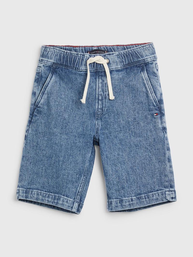 Blue Tommy Hilfiger Drawstring Denim Shorts | NZ_B2094