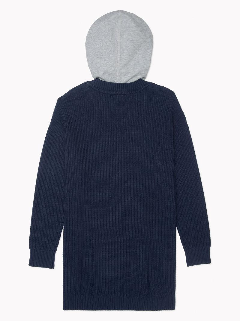 Blue Tommy Hilfiger Essential Mixed Media Hoodie Sweater Dresses | NZ_W21067