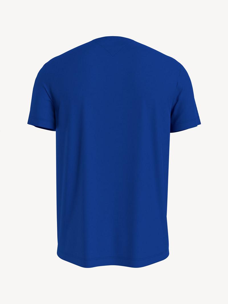 Blue Tommy Hilfiger Essential solid pocket T Shirts | NZ_M31035