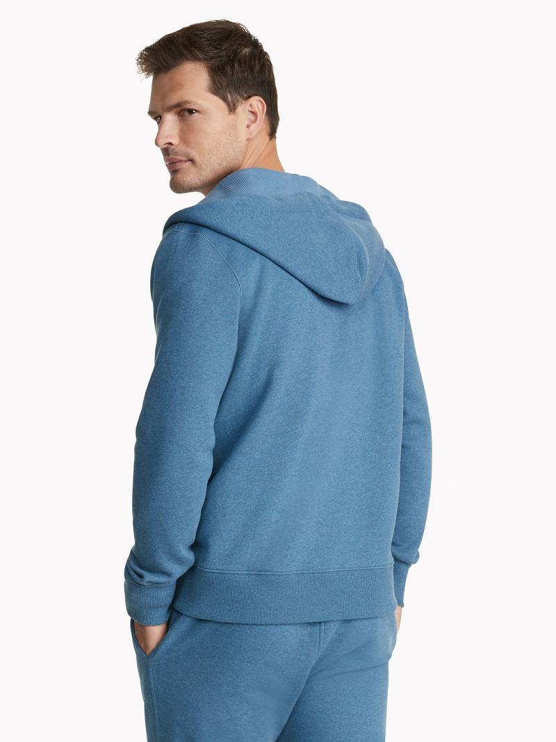 Blue Tommy Hilfiger Essential solid zip Hoodies | NZ_M31443