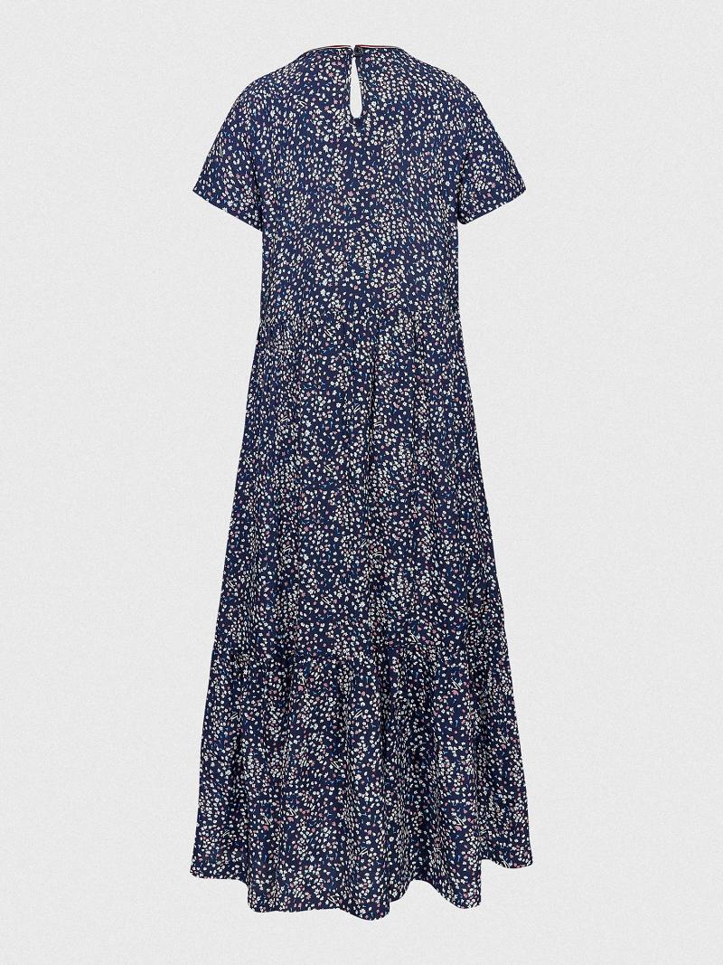 Blue Tommy Hilfiger Floral Midi Dresses | NZ_G1062