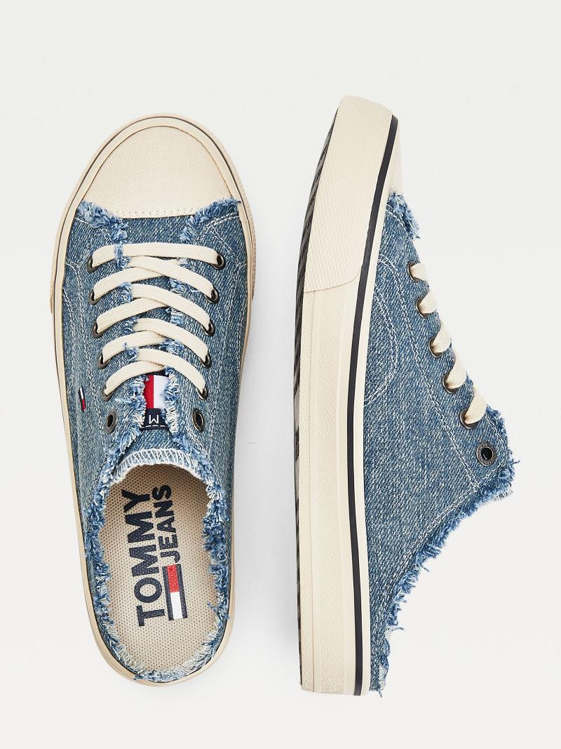 Blue Tommy Hilfiger Fringe Mule Sneakers | NZ_W21631