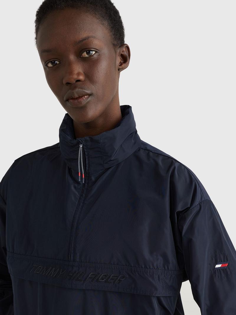 Blue Tommy Hilfiger Half-Zip Anorak Jackets | NZ_W21178