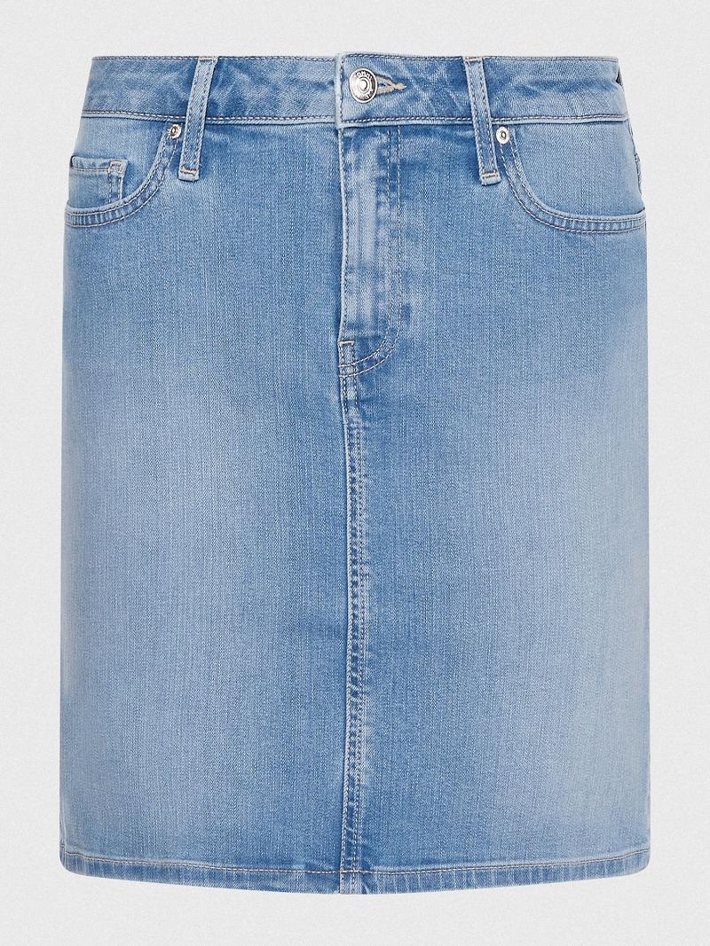 Blue Tommy Hilfiger High Rise Denim Skirts | NZ_W21330