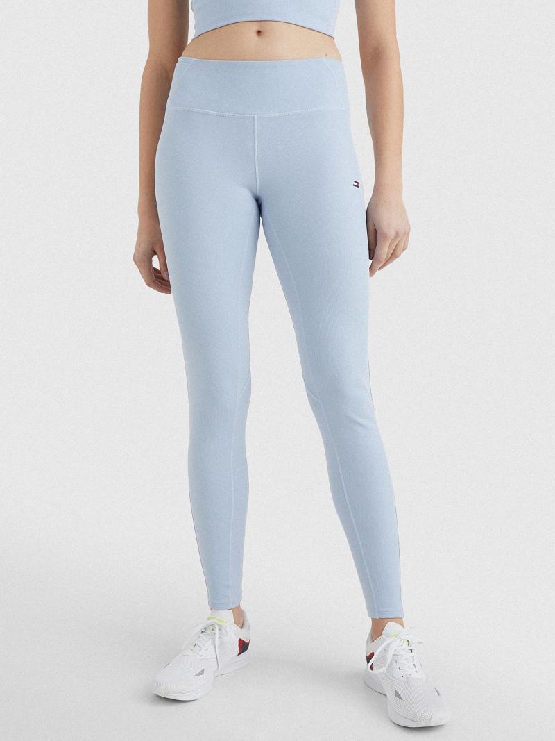 Blue Tommy Hilfiger High-Waist Ribbed Mesh Leggings | NZ_W21226