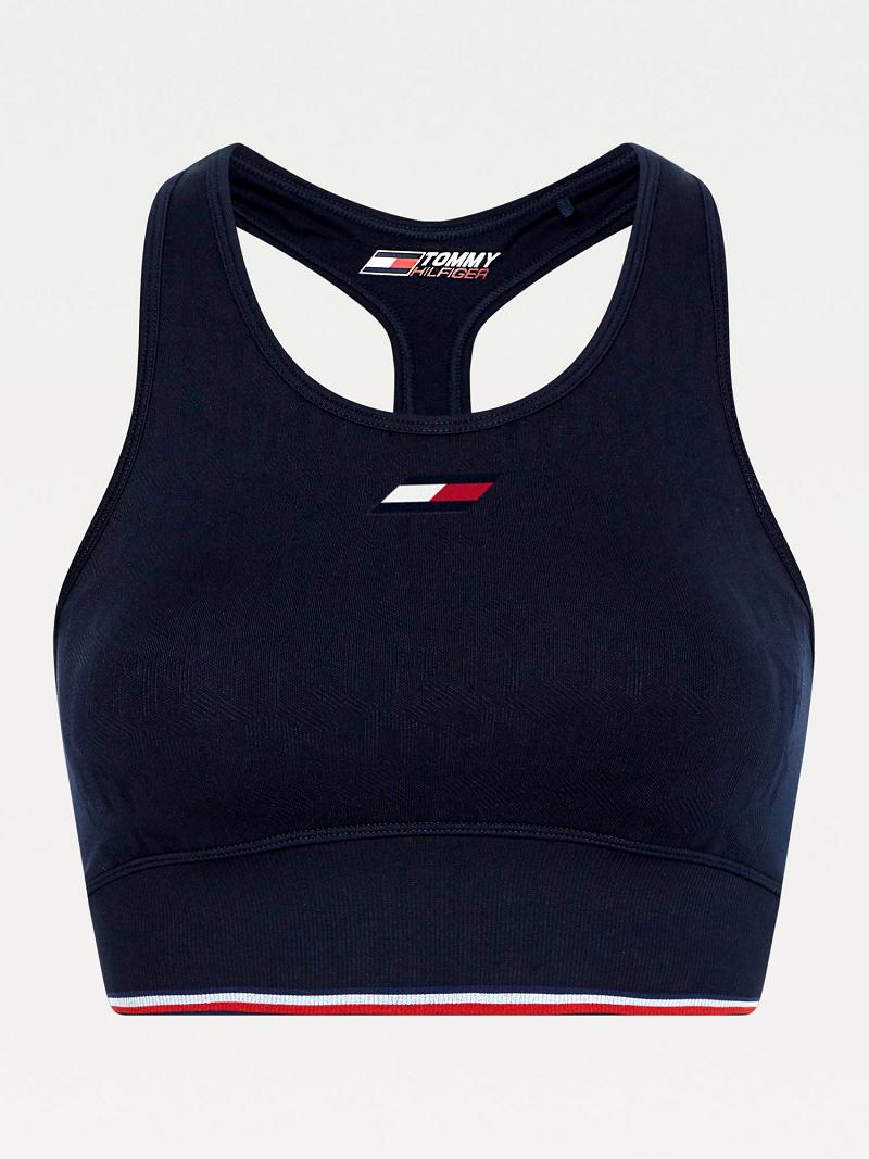 Blue Tommy Hilfiger Light Support Performance Racerback Bras | NZ_W21524