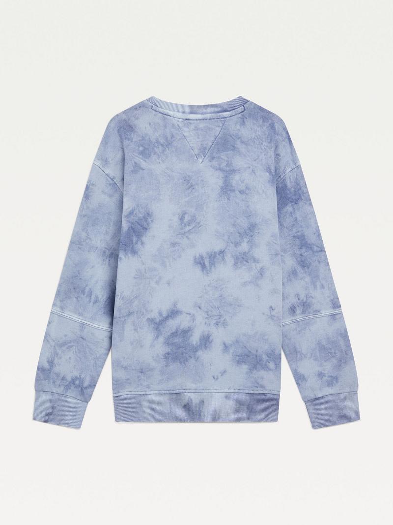 Blue Tommy Hilfiger Organic Cotton Tie-Dye Sweatshirts | NZ_B2137