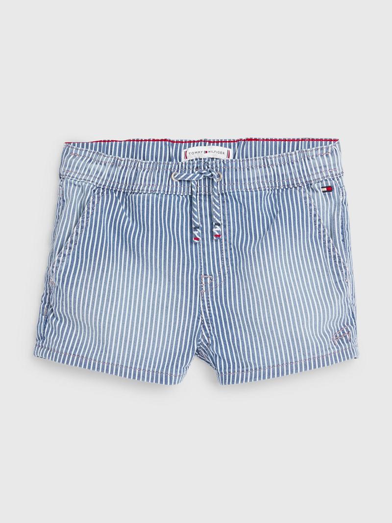 Blue Tommy Hilfiger Pinstripe Shorts | NZ_G1161