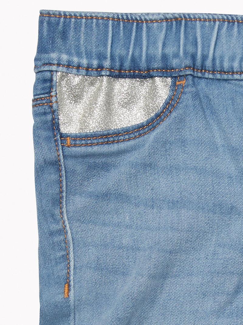 Blue Tommy Hilfiger Pull-On Glitter Jegging Leggings | NZ_G1141