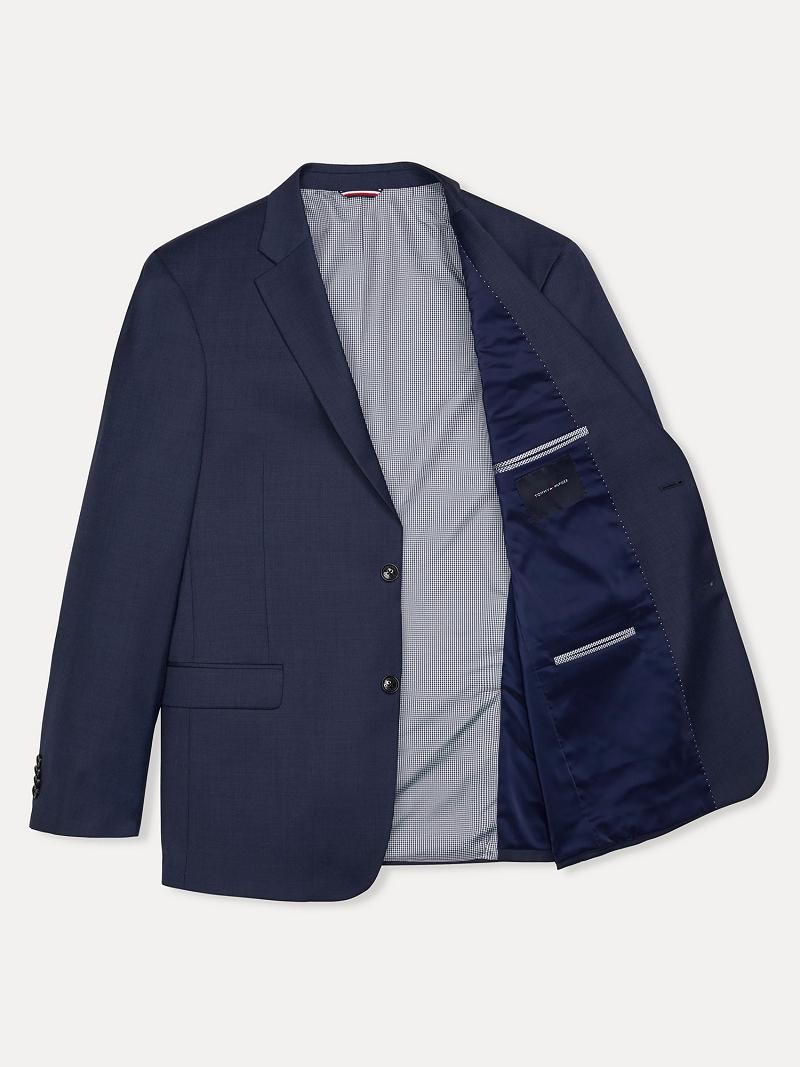 Blue Tommy Hilfiger Regular fit essential sharkskin Blazers | NZ_M31476