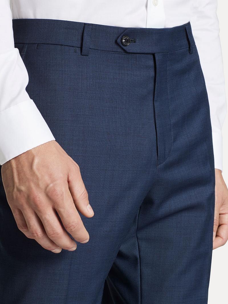 Blue Tommy Hilfiger Regular fit in sharkskin Pants | NZ_M31327