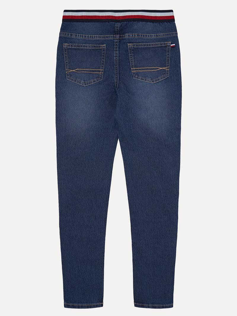 Blue Tommy Hilfiger Ribbed Jegging Leggings | NZ_G1142