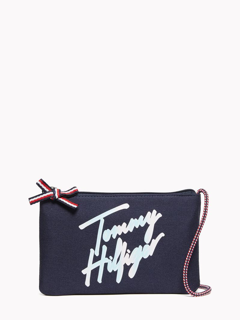 Blue Tommy Hilfiger Signature Crossbody Bags | NZ_G1347