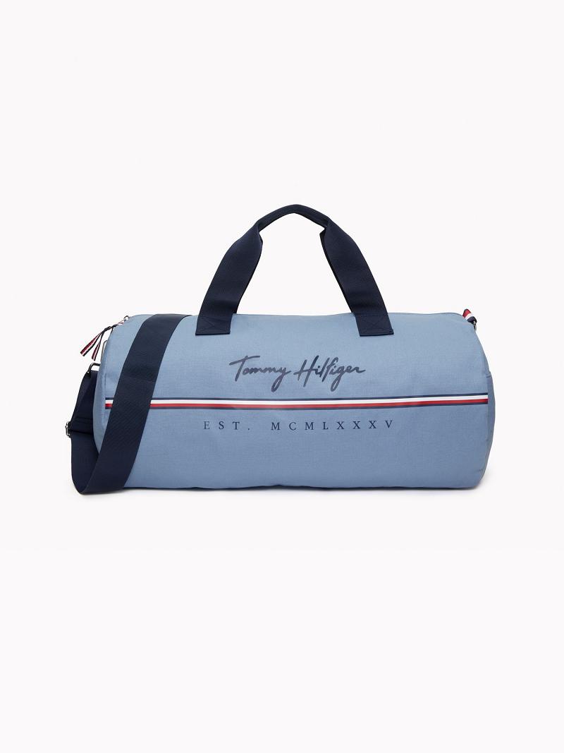 Blue Tommy Hilfiger Signature Duffle Bags | NZ_M31702