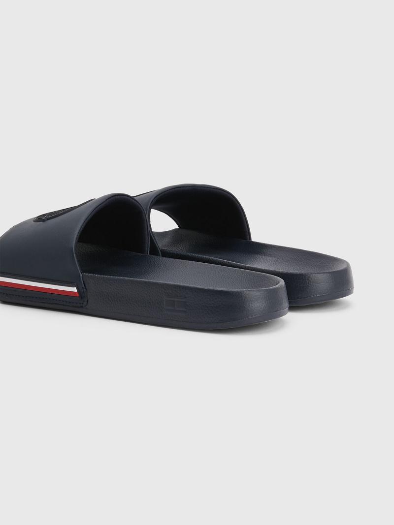 Blue Tommy Hilfiger Signature pool Sandals | NZ_M31650