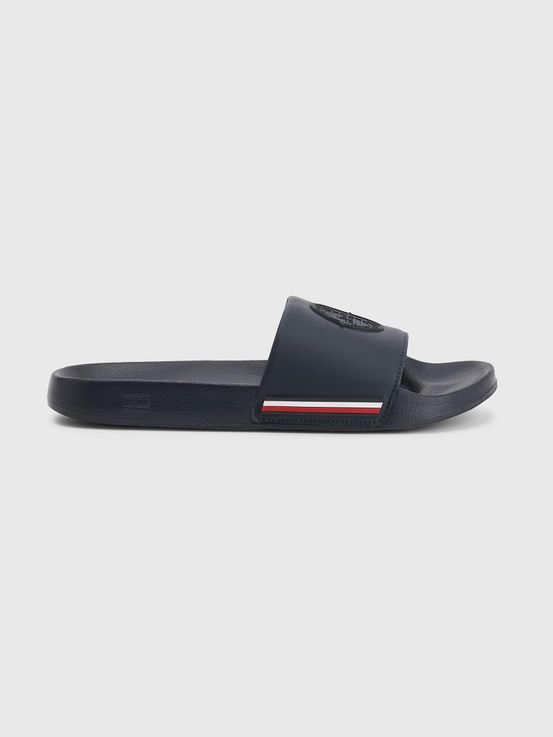 Blue Tommy Hilfiger Signature pool Sandals | NZ_M31650