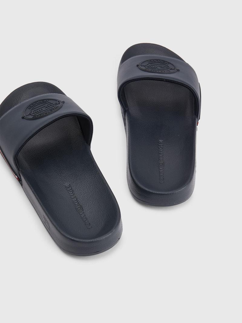 Blue Tommy Hilfiger Signature pool Slides | NZ_M31642