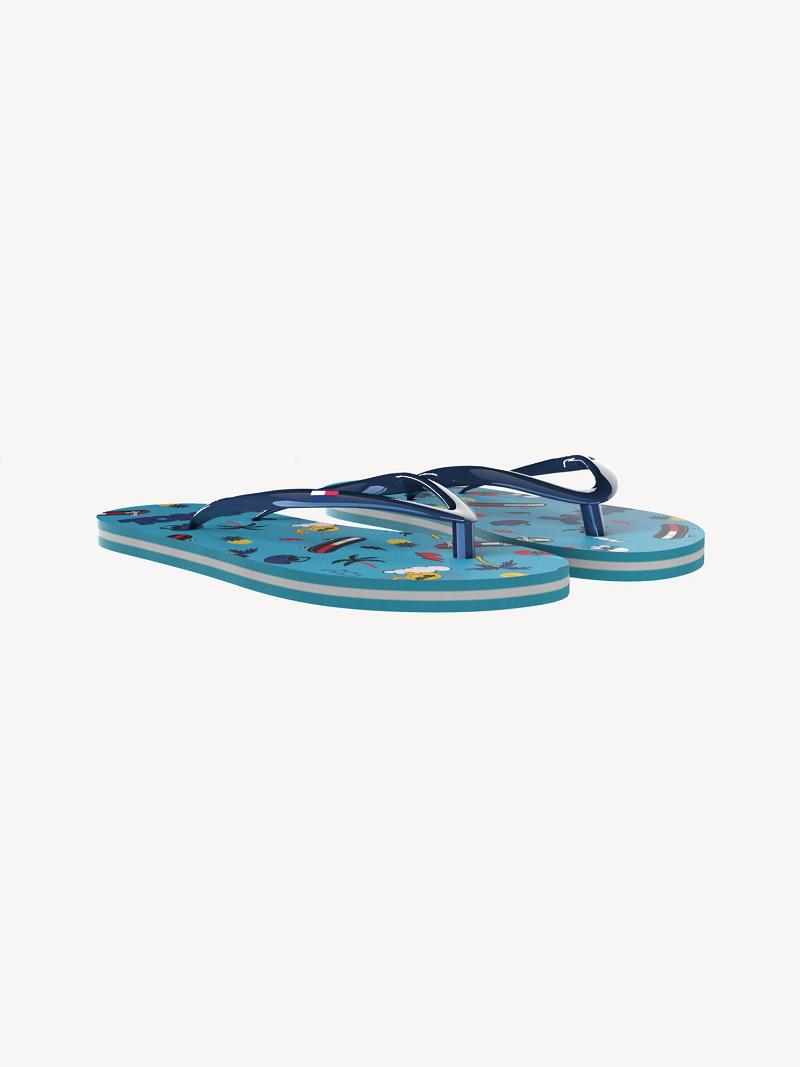 Blue Tommy Hilfiger Skateboard Flip Flops | NZ_B2230