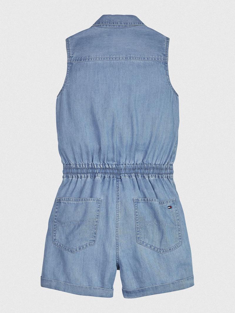 Blue Tommy Hilfiger Sleeveless Jumpsuit Dresses | NZ_G1081