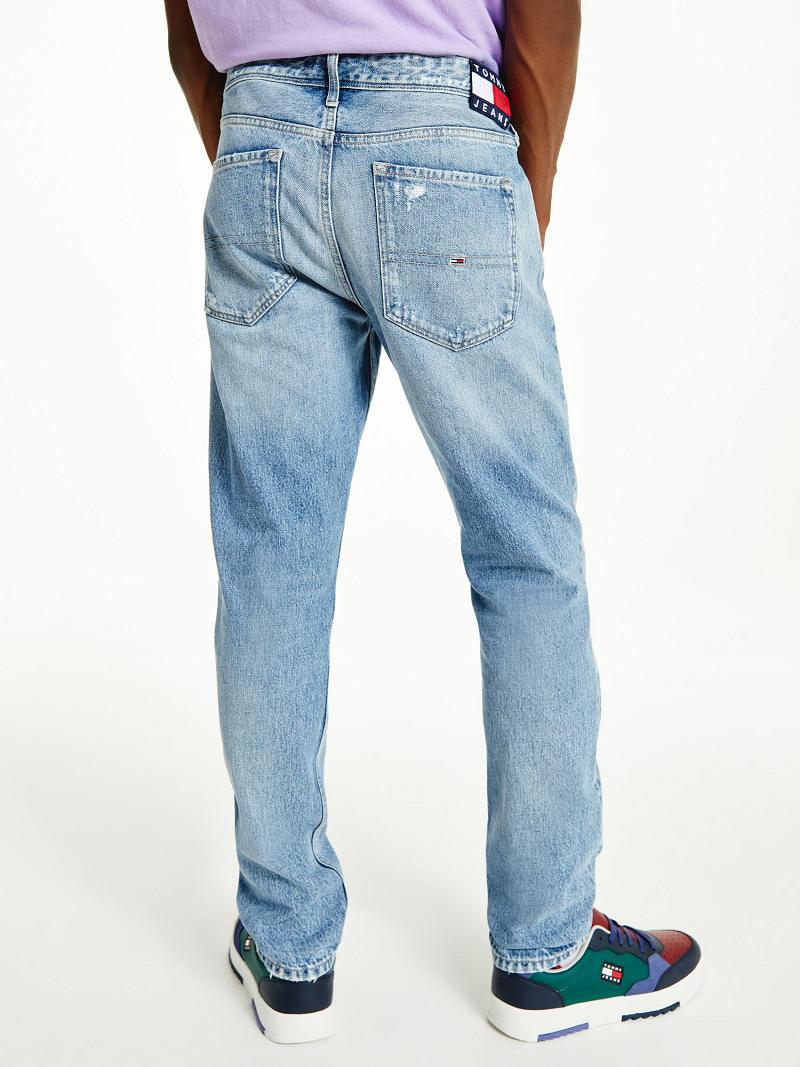 Blue Tommy Hilfiger Slim Fit Light Wash Jeans | NZ_M31382