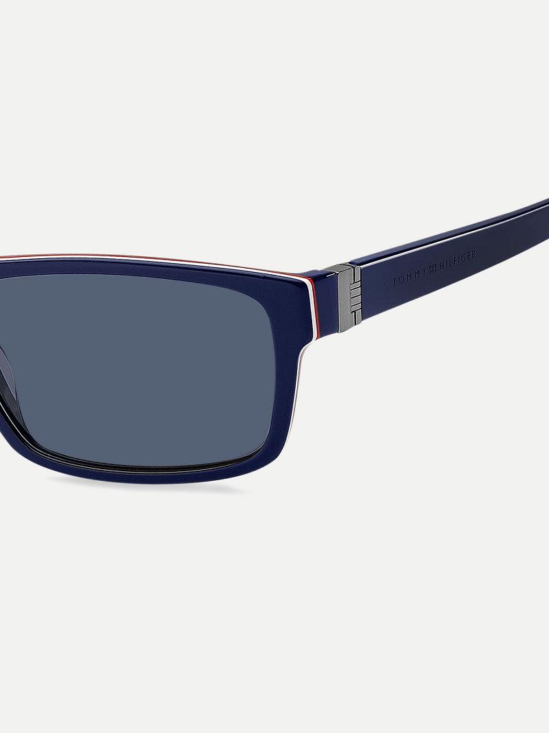 Blue Tommy Hilfiger Small-Frame Rectangle Sunglasses | NZ_M31773