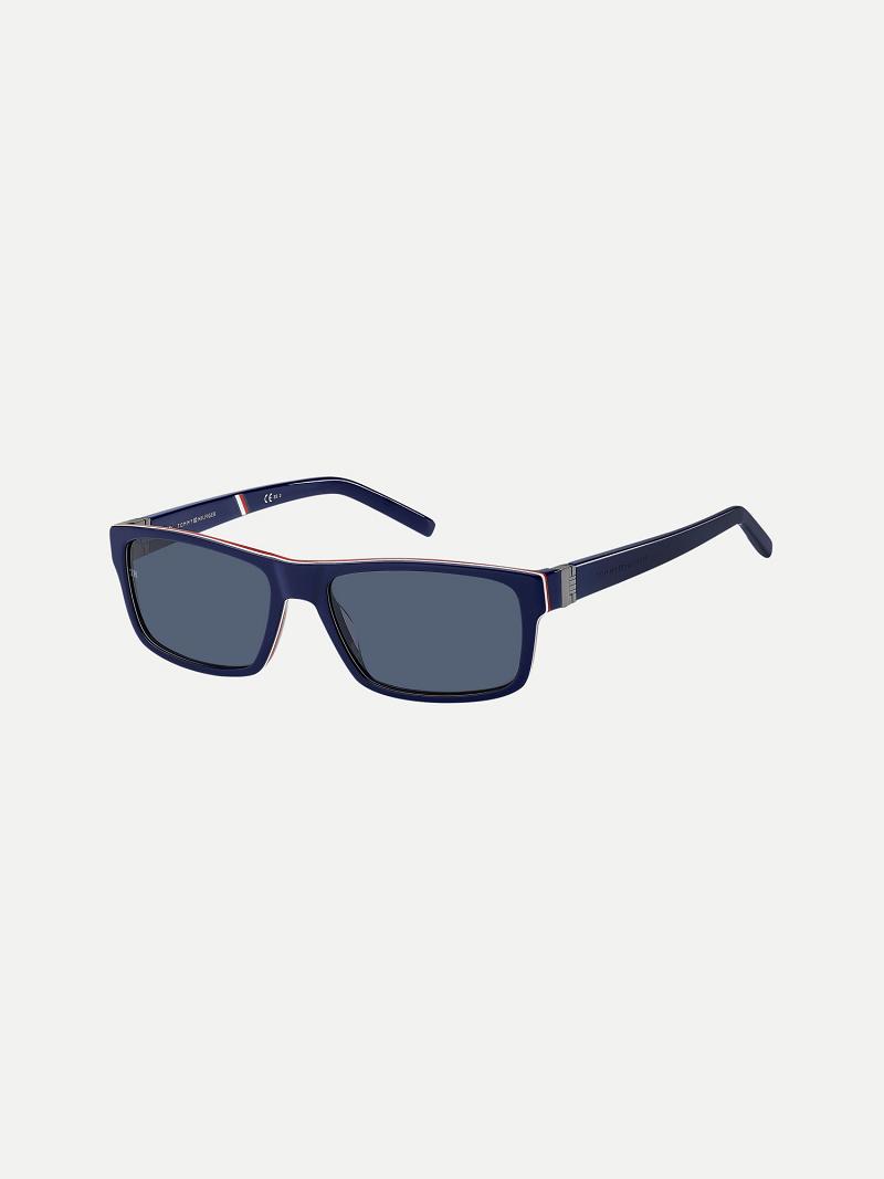 Blue Tommy Hilfiger Small-Frame Rectangle Sunglasses | NZ_M31773