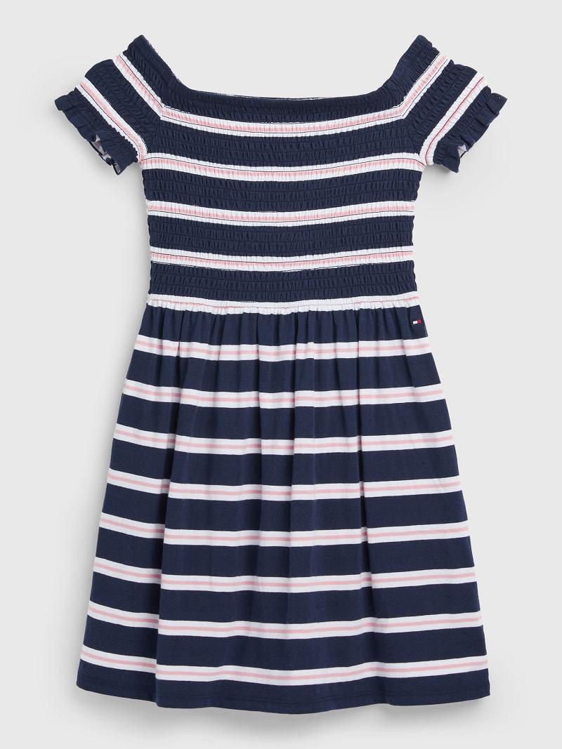 Blue Tommy Hilfiger Smocked Dresses | NZ_G1083