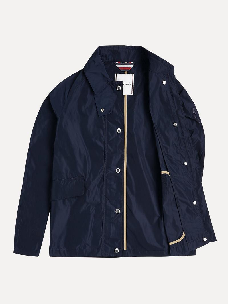 Blue Tommy Hilfiger Solid Chore Jackets | NZ_W21185