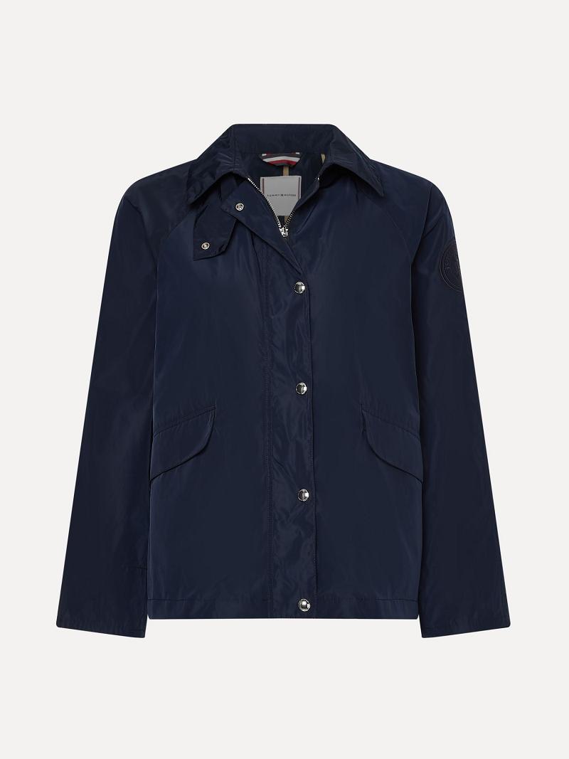 Blue Tommy Hilfiger Solid Chore Jackets | NZ_W21185