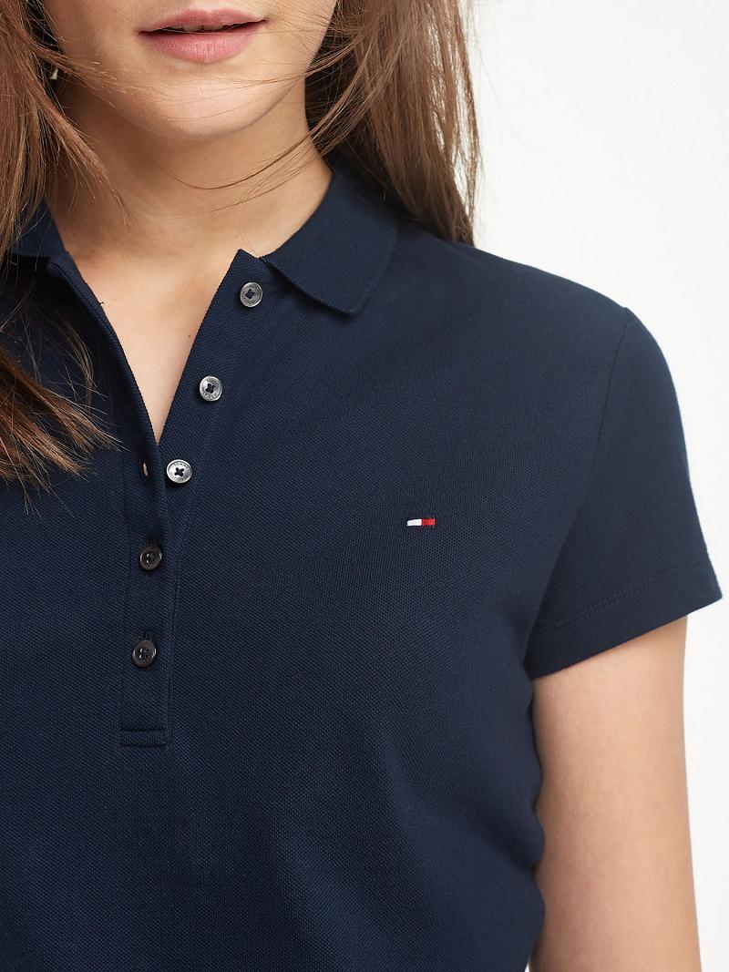 Blue Tommy Hilfiger Stretch Cotton Pique Polo Dresses | NZ_W21125