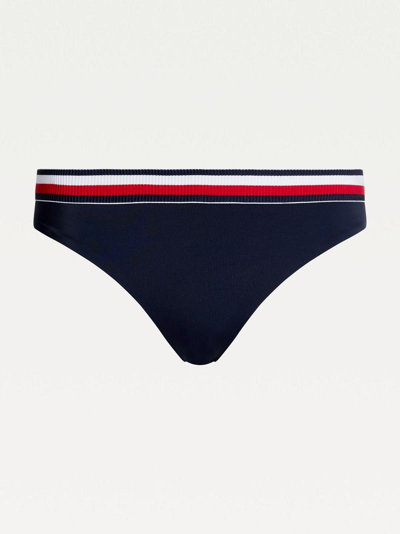 Blue Tommy Hilfiger Stripe Bikini Bottom Swimwear | NZ_W21428