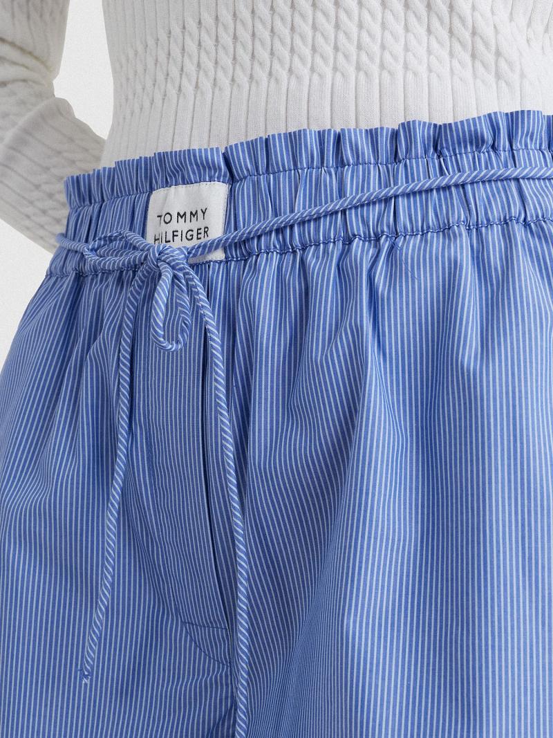 Blue Tommy Hilfiger Stripe Oxford Shorts | NZ_W21316