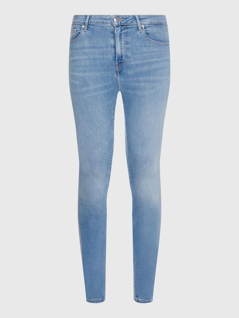 Blue Tommy Hilfiger TH Flex Skinny Fit Light Wash Jeans | NZ_W21210