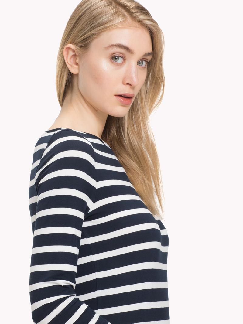 Blue / White Tommy Hilfiger Bateau Top Polos | NZ_W21262