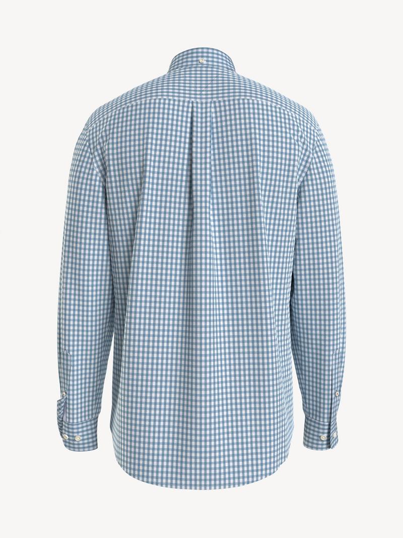 Blue / White Tommy Hilfiger Classic fit essential check stretch Shirts | NZ_M31237