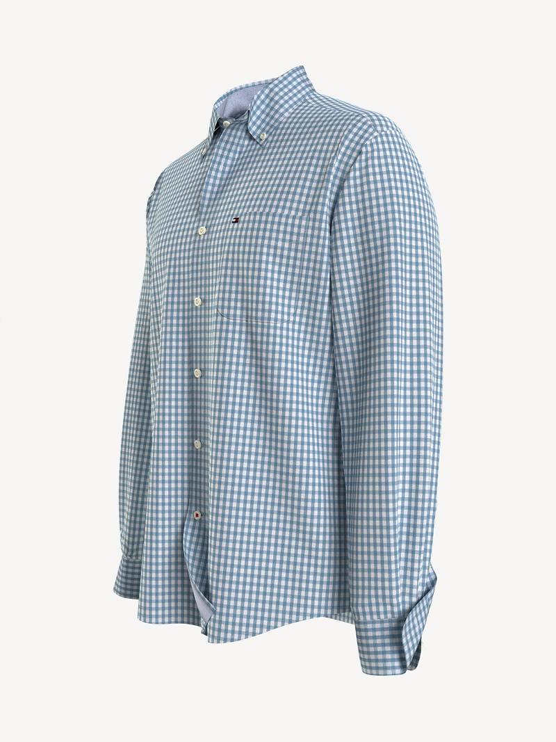 Blue / White Tommy Hilfiger Classic fit essential check stretch Shirts | NZ_M31237